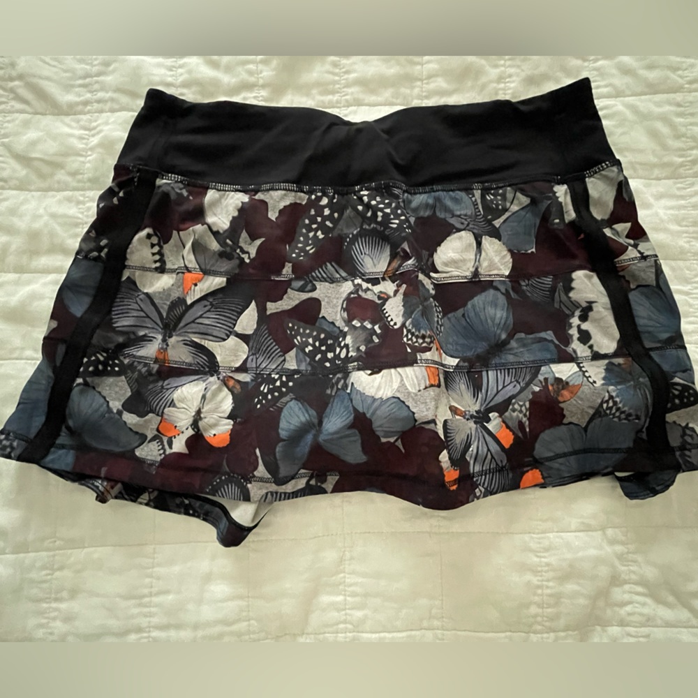 Lululemon pace setter skirt butterfly print size 6